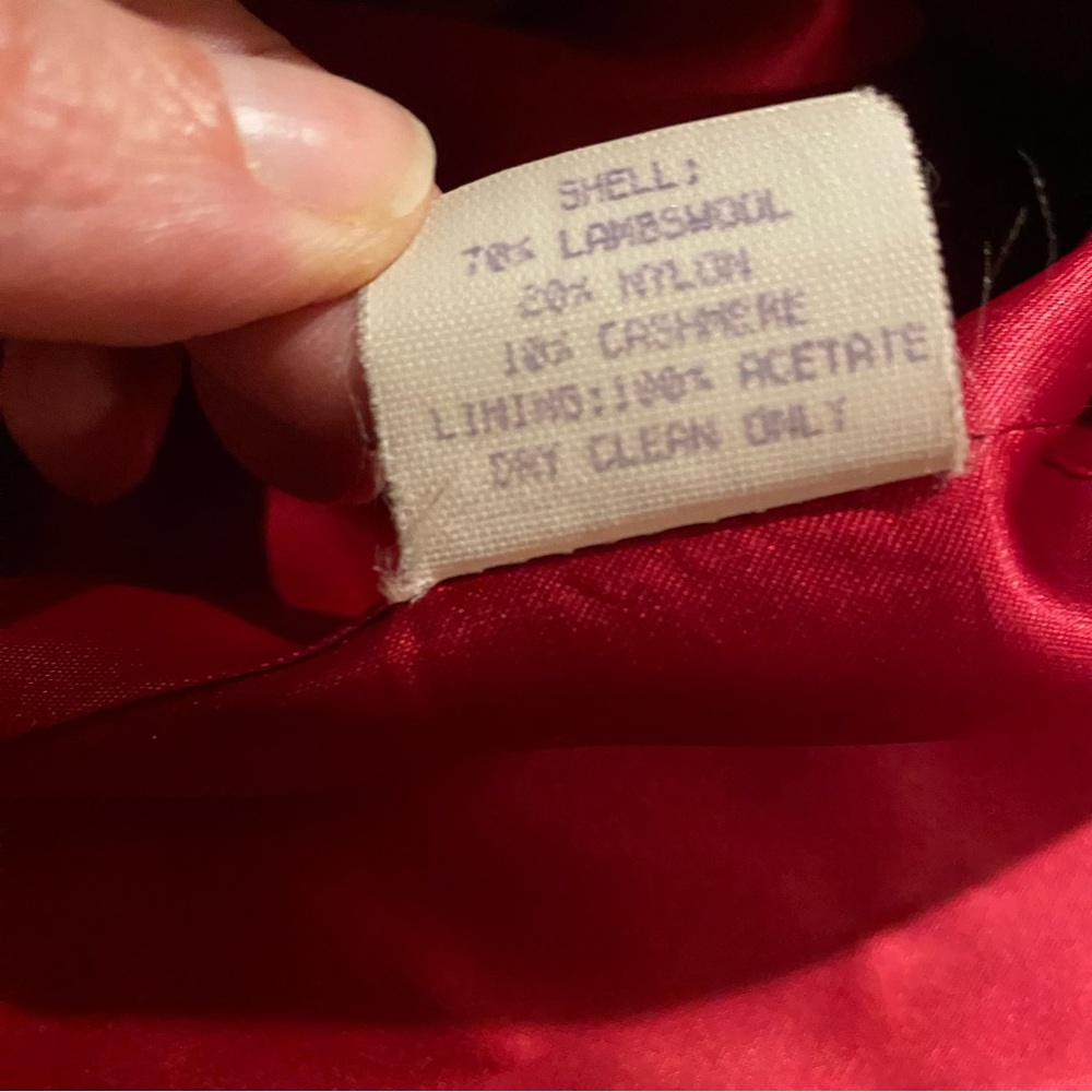 Pendleton Coat Women’s 18 Red Cashmere Blend Overcoat Single Breasted Button Dn. - Picture 8 of 10